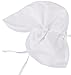 SimpliKids UPF 50+ UV Ray Sun Protection Baby Hat w/ Neck Flap & Drawstring,White,0-12Months