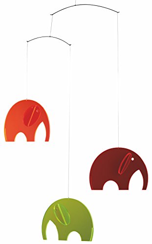 Elephant Plexi Hanging Mobile - 24 Inches Plastic - Handmade in Denmark by Flensted