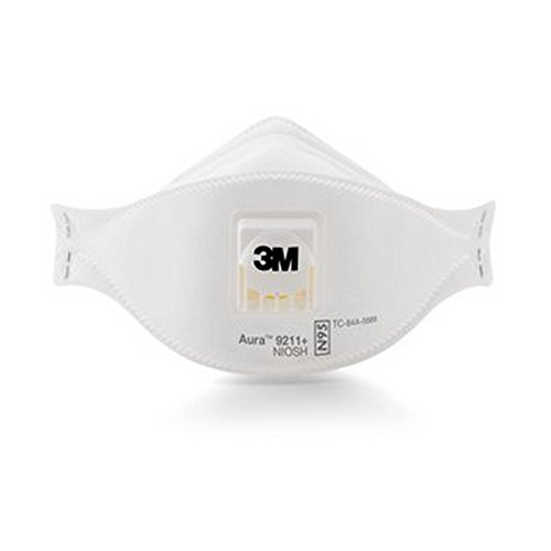3M 58887719997169 Aura 9211PLUS Disposable N95 Respirators w/Cool Flow Valve (Pack of 10)