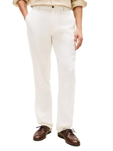 Tommy Hilfiger Men's Straight Denton Linen Chino,Ivory Petal 29x32 at Amazon