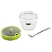 Small Sugar Bowl, Newness Clear Glass, Stainless Steel and Plastic Sugar Bowl with Lid and Sugar Spoon for Home and Kitchen, 7.09 Ounces(210 Milliliter), Green