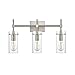 Linea di Liara Effimero Modern Farmhouse Bathroom Vanity Lights Fixtures 3 Lights Over Mirror Brushed Nickel Vanity Lights For Bathroom Light Fixtures Industrial Lighting Clear Glass Covers, UL Listed