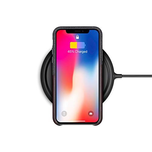 Lopie [Sea Island Cotton Series] Slim Card Case Compatible for iPhone 11 2019 (6.1"), Fabric Protection Cover with Leather Card Holder Slot Design, Coffee - Thumbnail 6