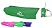US Lounger Forest Green Candy Fast Inflatable Portable Outdoor or Indoor Wind Bed Lounger, Air Bag Sofa, Nylon Fabric Bean Bag, Air Sleeping Sofa Couch, Lazy Bed for Camping, Beach, Park, Backyard