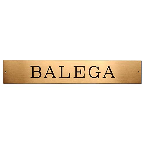Engraved Solid Brass Name Plate 12"x2" Handmade