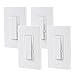TORCHSTAR Dimmer Switch for Led Light, 150W LED/CFL 600W Incandescent/Halogen Bulbs, Single Pole/3-Way Precise Lighting Control, Wall Plate Included, UL Listed, Pack of 4