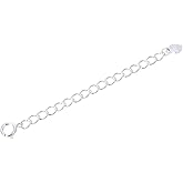 1pc Adabele Authentic 925 Sterling Silver Chain Extender Clasp Cute Heart Drop Removable Adjustable 3 inch Extension for Necklace Bracelet Anklet Jewelry Making SS299-3