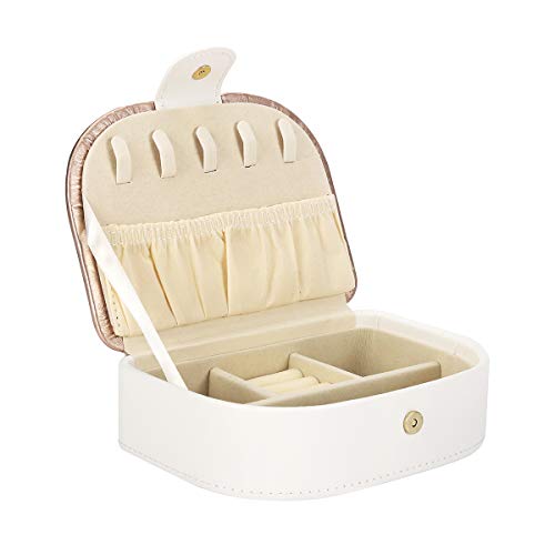 aeepd Jewellery Box Organizer Travel PU Leather Portable Storage Case for Rings, Earring, Necklaces- Great Gift for Girl Women