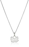 Dogeared Reminders-"New Beginnings" Sterling Silver Rising Lotus Charm Necklace, 16"+2" Extender