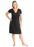 Kindred Bravely The Angelina Ultra Soft Maternity & Nursing Nightgown Dress (Black, XL)