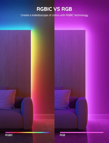 Govee RGBIC LED Strip Light 5M, Smart Lights for Bedroom, Bluetooth LED Strip APP Control, DIY Multiple Colors on One Line, Music Sync [Energy Class G]