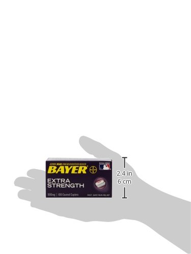 EXTRA STRENGTH BAYER ASPIRIN, 500MG COATED TABLETS, RUSHES RELIEF TO THE SITE OF TOUGH PAIN, PAIN RELIEVER/FEVER REDUCER, 100CT