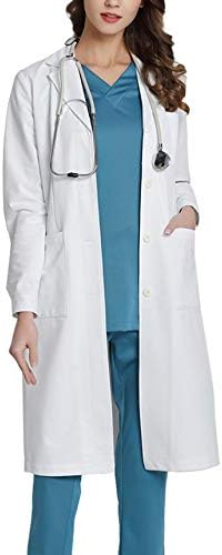 WWOOLab Coat Women White Coat Uniforms Work Coat Fabric Upgrade