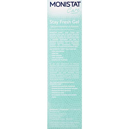 MONISTAT STAY FRESH GEL, ODOR ELIMINATING GEL FOR FEMININE CARE, FRAGRANCE FREE VAGINAL GEL, PREFILLED APPLICATORS, 4 COUNT