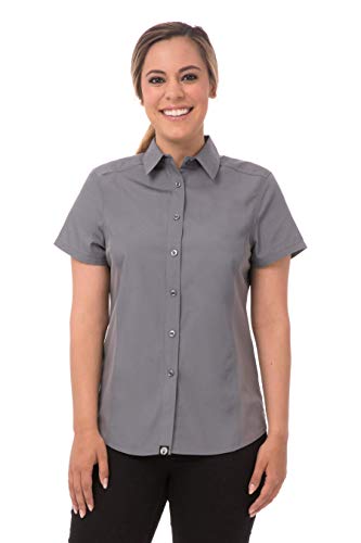 Chef Works B182-L Cool Vent Damen-Kochshirt, Größe L, Grau