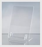 Dazzling Displays 6-pack Acrylic 5x7 Slanted Sign Holder with Business Card Holder