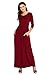Leindr Maxi Dresses For Women Casual 3 4 Sleeve Round Neck Jersey Dress Pleated Plain Floor Length Long Maxi Tunic Dress With Pockets Red XXL 18 20