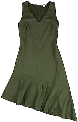 bar iii green dress Bar III Womens Cold Shoulder Chiffon Babydoll Dress Green L