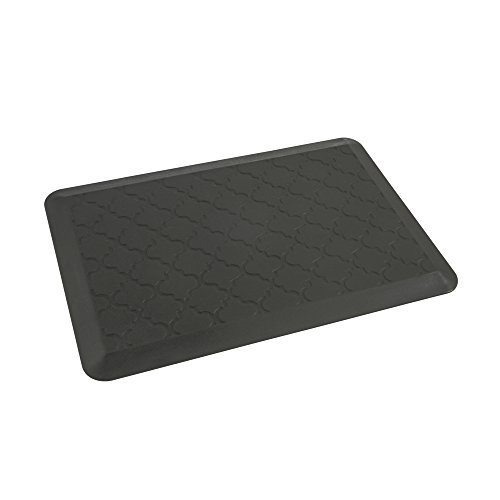 EverGrace Comfort Floor Mat Lattice Pattern PU Anti-fatigue Kitchen Rug Standing Mat for Kitchen or Office Desk, W20 x L30 x H3/4" (Black)