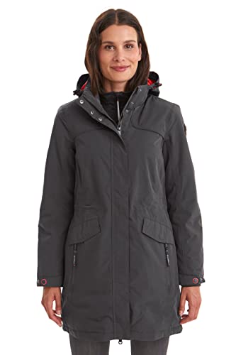 Killtec Grindavik Wmn CT B, Parka Funzionale con Cappuccio Rimovibile Donna, Antracite, 34