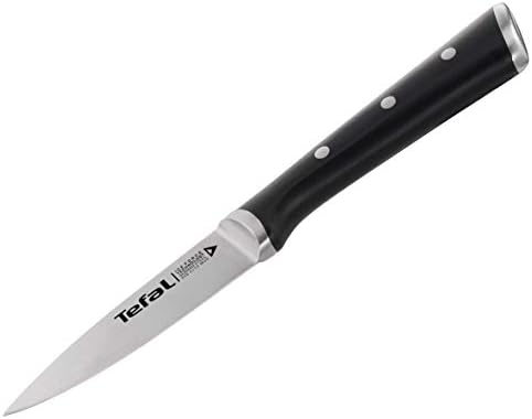 Ingenio Ice Cuchillo pelador, Acero cepillado, cuchillo de Una Sola pieza, Mango remachado, Negro, 9 cm