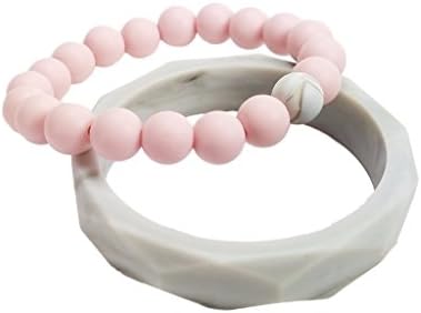 Silicone Teething Bracelet Set (2 Pack) for Moms and Baby - Non-toxic, BPA-Free, Stylish, Trendy, Great For Soothing Babies, Great Gift For Other Moms