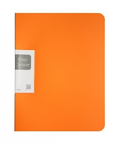 SHUTER A4 Size 30 Pockets Paper File Display Book Folder for Report Sheets,Artworks,Music Sheets,Clippings (30 pockets Orange)