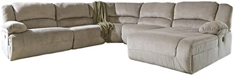 Ashley Furniture Signature Design - Toletta 5-Piece Sectional - Left Arm Facing Recliner with Armless Chair, Wedge & Right Arm Power Chaise - Granite