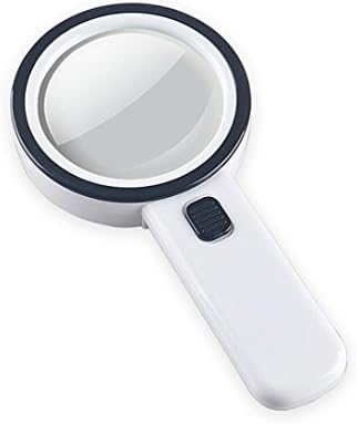 gerleek 10X Handheld Magnifying Glass with 12 LED and UV Light, YTOM 4.5 Inch Extra Large Illuminated Magnifier for Reading, Inspection, Science, Exploring, Hobbies and Currency Detecting