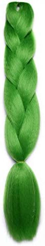 Jumbo Braiding Hairs Synthetic Japanese Fiber 24 Inch 100G/Pc Gray/Purple/Blue/Red Crochet Braids Hair Green 24inches