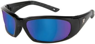 Crews Force Flex Next Generation Ultra-Flexible Safety Glasses With Blue Diamond Mirror Lens