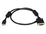 Monoprice 102661 3' 28AWG High Speed HDMI to Adapter DVI Cable with Ferrite Cores - Black, 2-Pack