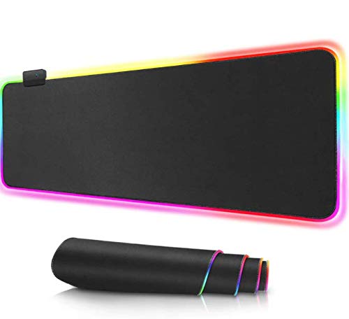 SKEIDO RGB Mouse Pad USB Wired Glowing LED Magic Light Mousepad Mice Laptop Mat for PC Computer Desktop