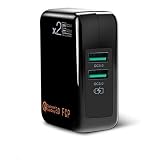 [QC3.0=2USB]Dual Quick Charge3.0 USB Wall Charger Adapter Charging Block Plug,30WTravel QC2.0 SmartPorts+Foldable Plug for SamsungS9S8 Note8,iPhoneX/8iPad LGNexusHTC&More