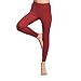 Chikool Workout Pants for Women High Waist Mesh Yoga Leggings Inner/Out Pocket Red