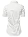 LA BASIC Womens Short Sleeve Button Down Collared Shirts WHITE S
