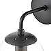 Light Society LS-W264-BK-CL Zeno Black and Clear Glass Globe Wall Sconce, Mid Century Modern Retro Vintage Style