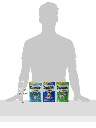 TEMPTATIONS Classic Treats for Cats Seafood Lovers 3 Ounces (6-Pouch Variety Pack); With Our Mouthwatering Menu We Have a Flavor For Every Feline