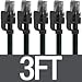 Mediabridge Cat6 Ethernet Patch Cable (5-Pack - 3 Feet) - Soft Flex Tab - RJ45 Computer Networking Cord - Black - (Part# 32-699-03X5)
