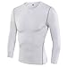 CFR Sport Base Layer Long Sleeves Compression Tights Shirts Men Activewear Muscle Tank for Fitness Workout Running Rashguard White,M UPS Post