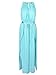 Choies Women's Blue Cut Away Open Waist Split Holiday Beach Maxi Sundress S