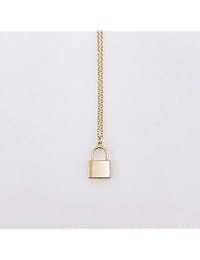 Mooinn - Collar con candado para mujer, cadena larga, collar con colgante en forma de Y, collar multicapa, joyería de moda para ella