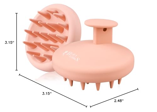 2 Pack Silicone Scalp Massager Shampoo Brush, Shower Scrubber with Soft Bristles, Hair Growth & Dandruff Treatment, Wet/Dry Hair Massager for All Hair Types