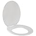 Round Plastic Toilet Seat and Lid with Quick Release Hinges, Easy Removal To Clean and Maintain For Round Toilets and Bowls, Quality Plastic Seats With Lift Off Hinge, White