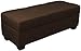 Epic Furnishings Vanderbilt Loveseat Tufted Padded Hinged Storage Ottoman Bench, Microfiber Suede Chocolate Brown