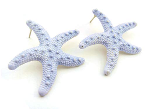 CHADADA Jewelry Naucital Starfish Shape Stud Earrings (Pastel Blue), EA1