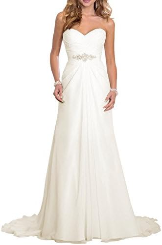 Women's Elegant A Line Chiffon Bridal Wedding Dresses Evening Dress Gown