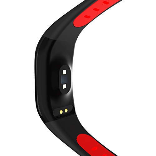 Nesee Fitness Tracker, Bluetooth 4.0 Heart Rate Monitor Bracelet, IP68 Waterproof, Touch Screen, Smart Wristband, Pedometer Sports Activity Tracker Smart Watch for Android and iOS Smartphone (Red)