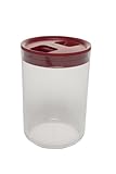 Click Clack Pantry Canister, 4.2-Quart, Red Lid