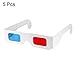 uxcell Red-Blue Cardboard Glasses White Frame 3D Paper Glasses Anaglyph Cardboard for Red and Blue Format Movie/Picture 5pcsthumb 1
